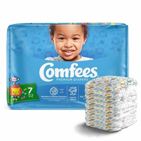 Comfees Unisex Baby Diaper Size 7 Disposable Moderate Absorbency, 20PK CMF-7